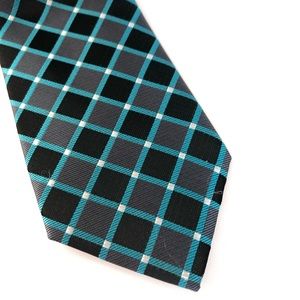 Bugle Boy Blue Grey Diamond Pattern Men’s Necktie